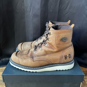 Mens Harley-Davidson Brown Riding Boots Size 9